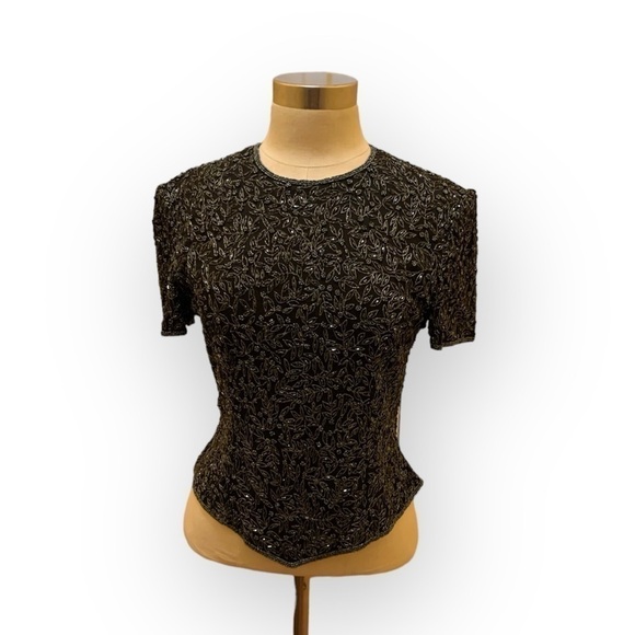 Papell Boutique Tops - Vintage Papell Boutique Evening beaded top